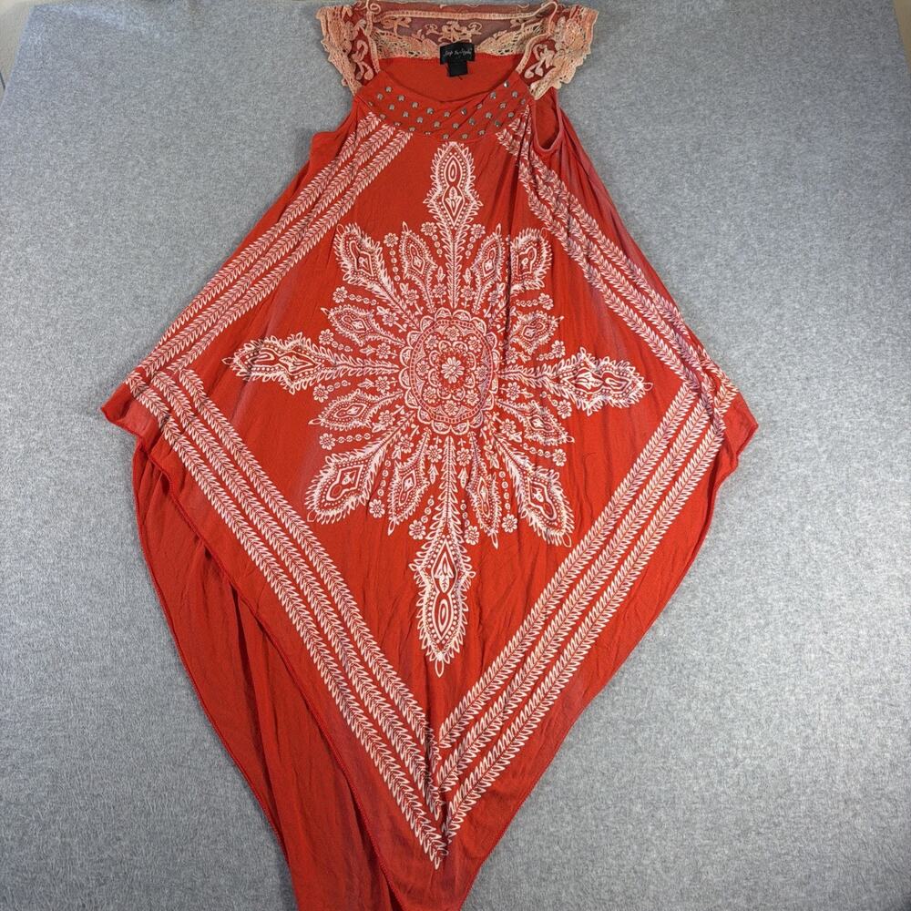 Step In Style Hankerchief Style Dress, Deep Orange, Summer Dress, Size L